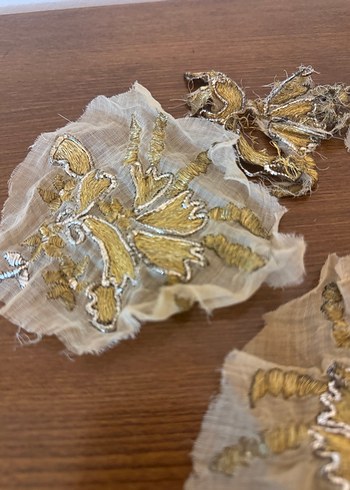 Antika ipek tel kırma Nakışlı El İşi Şeritler - Görsel 3