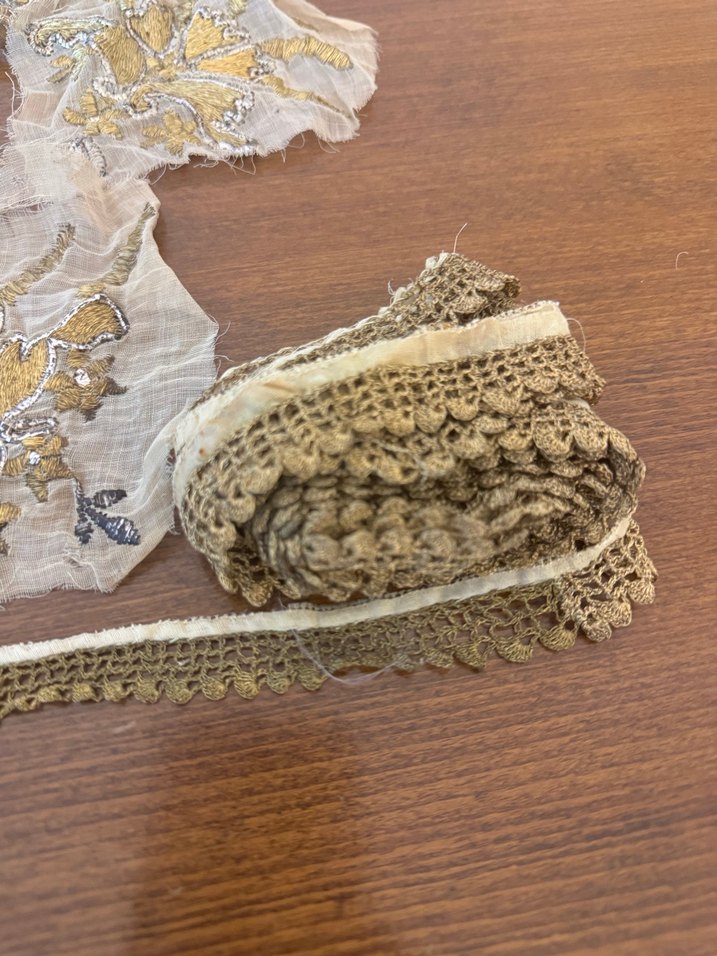 Antika ipek tel kırma Nakışlı El İşi Şeritler - Görsel 5