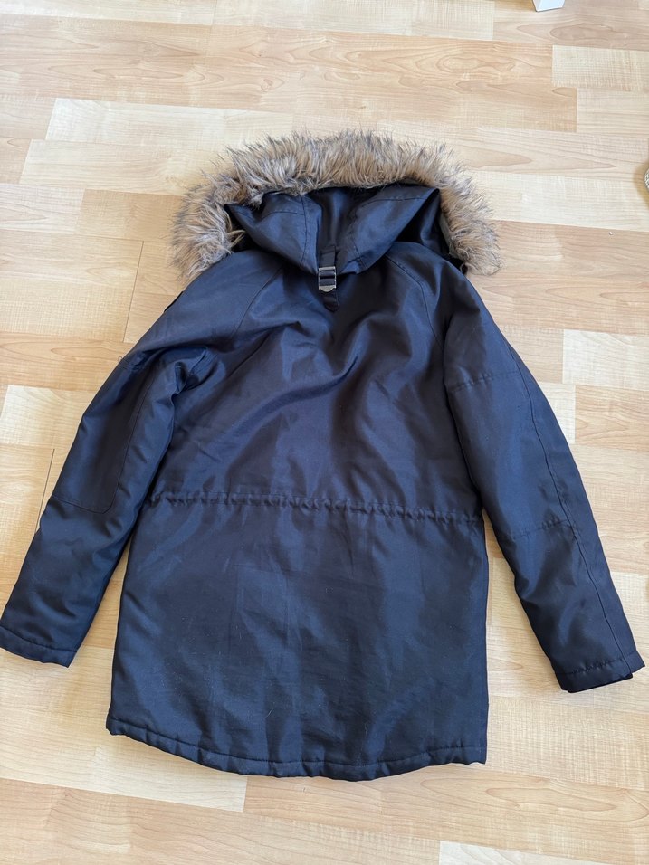 Koyu Gri Kapüşonlu Erkek Mont - Görsel 5