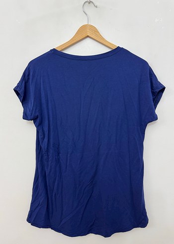 Basic Kısa Kollu Salaş Viskon Penye Tişört - Görsel 3