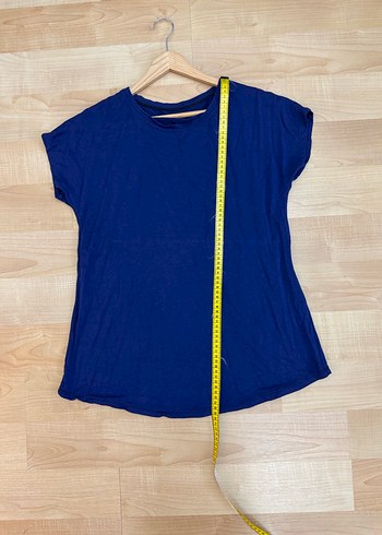 Basic Kısa Kollu Salaş Viskon Penye Tişört - Görsel 4