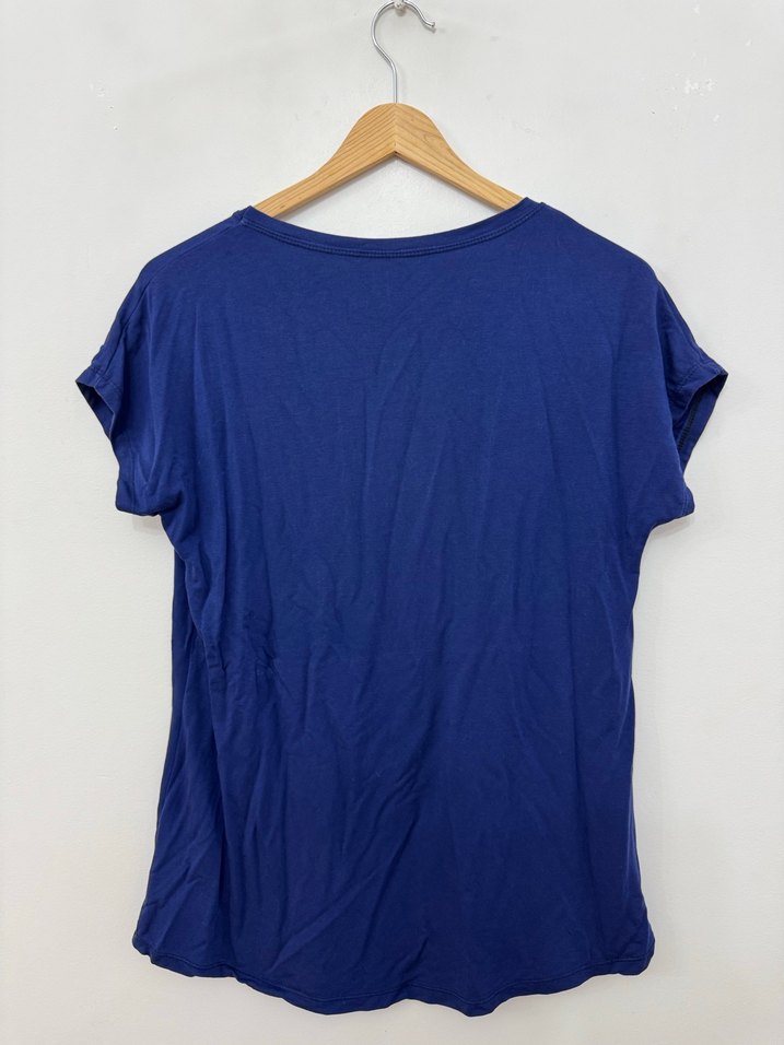 Basic Kısa Kollu Salaş Viskon Penye Tişört - Görsel 3