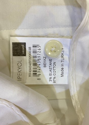38 Beden beyaz Renk İpekyol Casual Midi Piliseli Pamuklu Spor Etek
