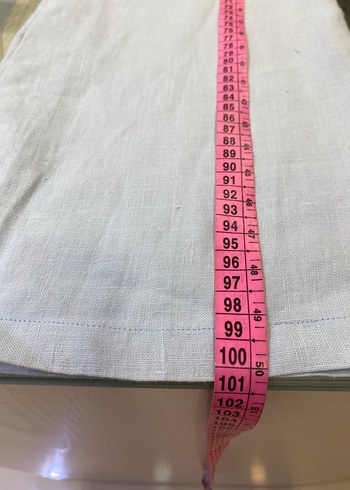 38 Beden mavi Renk İçi astarlı bol paça keten pantolon