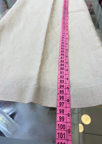 40 Beden ten rengi Renk Özel dikim Bej Keten bol paça Pantolon