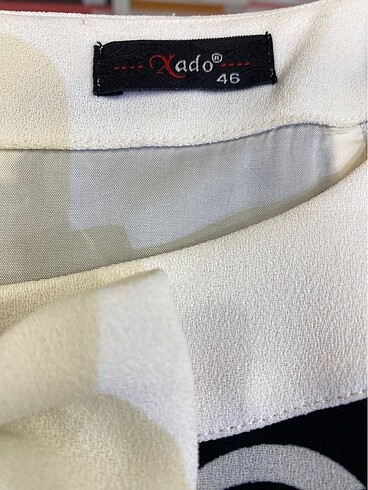 Siyah beyaz desenli içi astarlı kolsuz elbise - Görsel 3