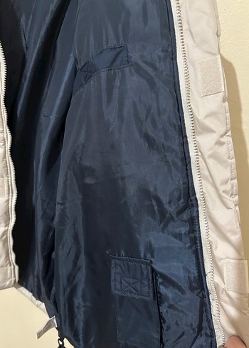 Gri ve Lacivert Fermuarlı Erkek Mont buyuk beden - Görsel 5