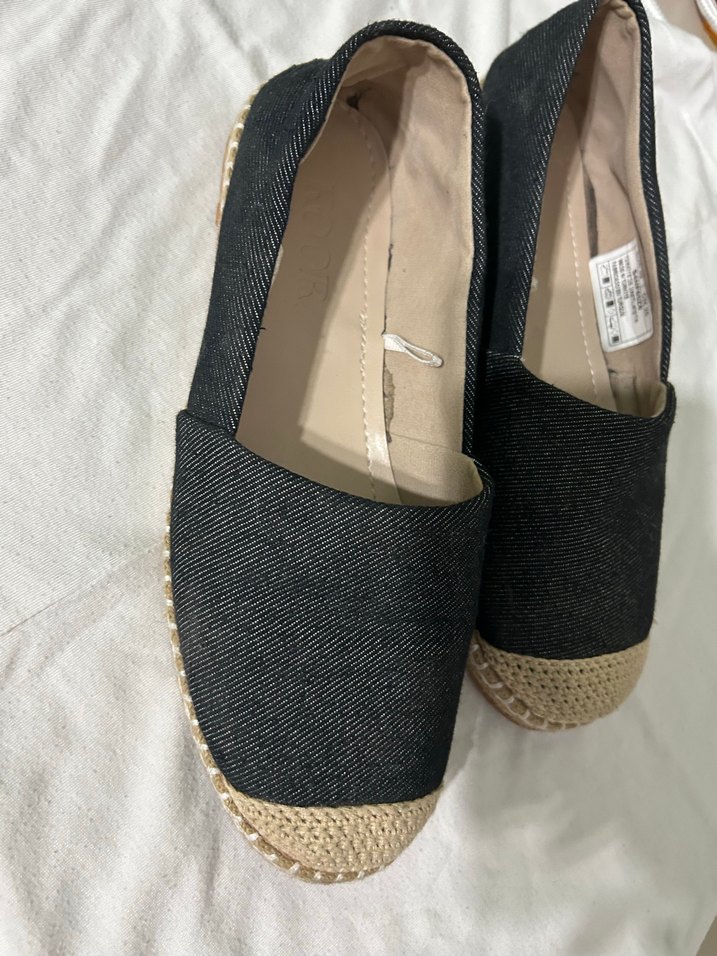 Siyah Denim Dolgu Topuk Kadın Espadril - Görsel 5