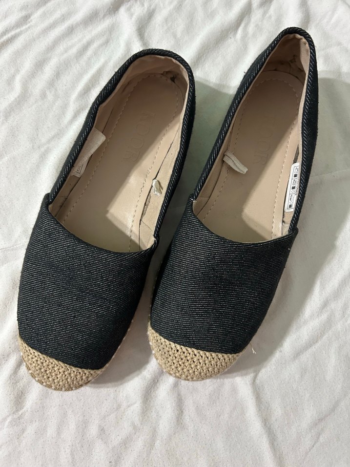 Siyah Denim Dolgu Topuk Kadın Espadril - Görsel 2