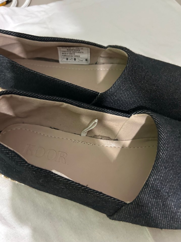 Siyah Denim Dolgu Topuk Kadın Espadril - Görsel 4