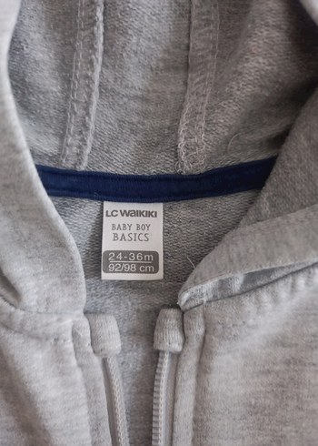 Erkek Çocuk Gri Kapüşonlu Fermuarlı Sweatshirt - Görsel 3