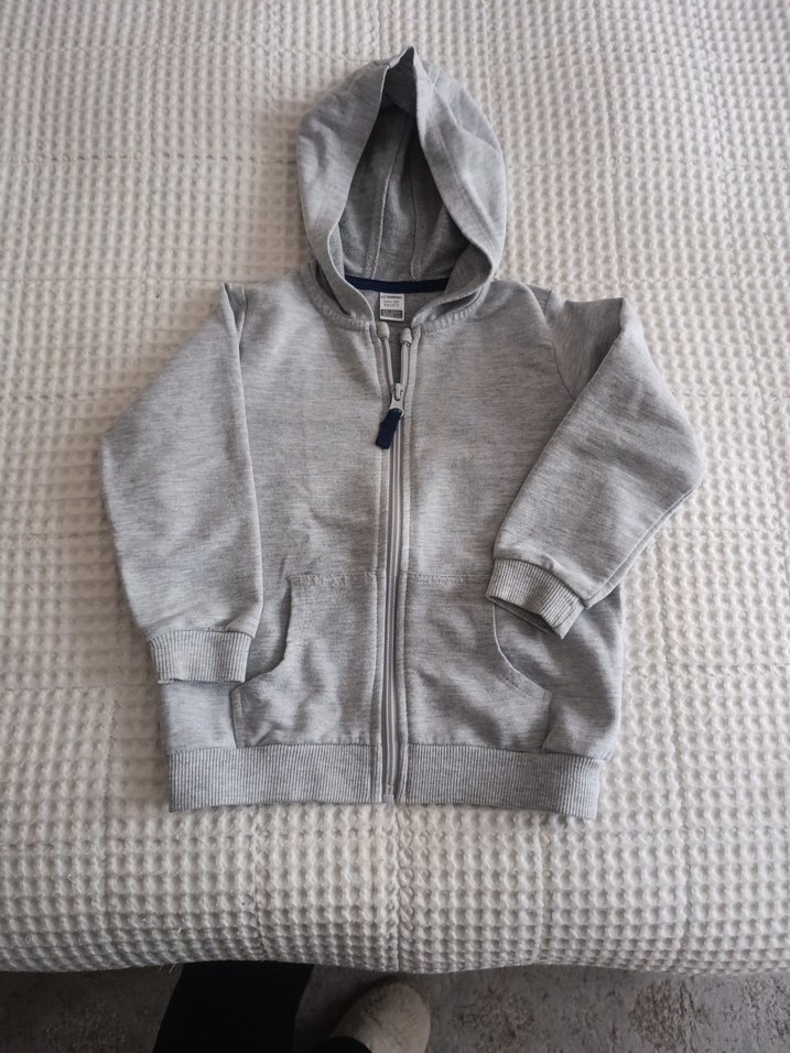 Erkek Çocuk Gri Kapüşonlu Fermuarlı Sweatshirt - Görsel 2