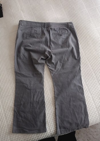 Gri Keten Rahat Kesim Kadın Pantolon - Görsel 3