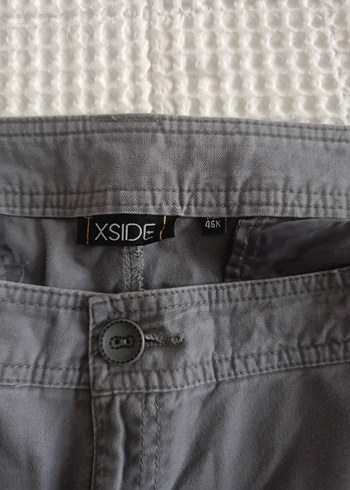 Gri Keten Rahat Kesim Kadın Pantolon - Görsel 2