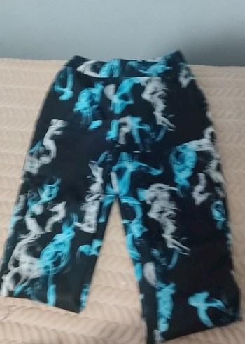 Mavi Batik Desenli çocuk İspanyol Paça Pantolon - Görsel 4