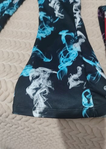 Mavi Batik Desenli çocuk İspanyol Paça Pantolon - Görsel 2