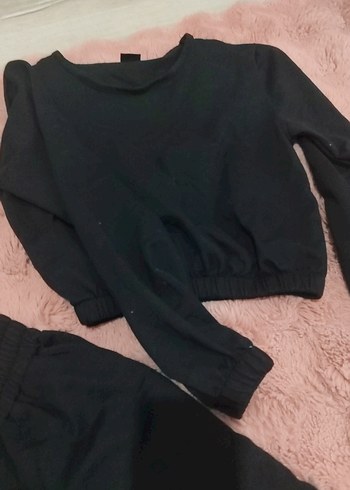 Kız Siyah Oversize Streetwear Eşofman Takımı - Görsel 3