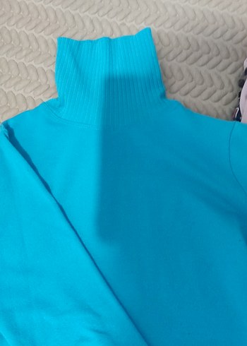 Mavi Balıkçı Yaka Kadın Triko Kazak - Görsel 4