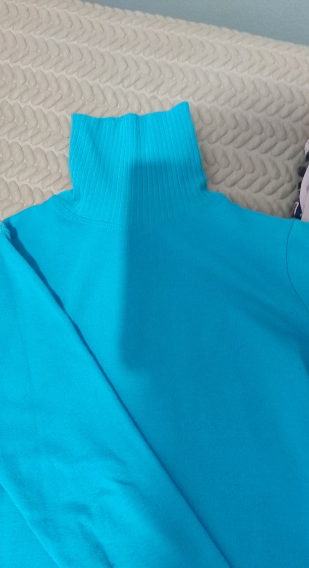 Mavi Balıkçı Yaka Kadın Triko Kazak - Görsel 4