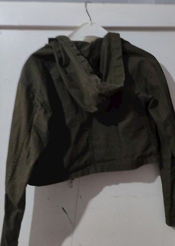 Haki yeşili Kapüşonlu Fermuarlı Kadın Ceket - Görsel 7