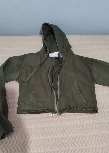 Haki yeşili Kapüşonlu Fermuarlı Kadın Ceket - Görsel 2