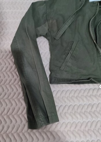 Haki yeşili Kapüşonlu Fermuarlı Kadın Ceket - Görsel 5