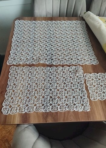 El İşi Dantel Masa Örtüsü Seti - Görsel 5