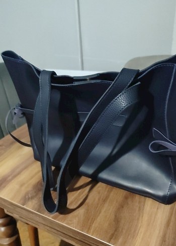 Siyah Deri Tokalı Kadın Çanta - Görsel 4