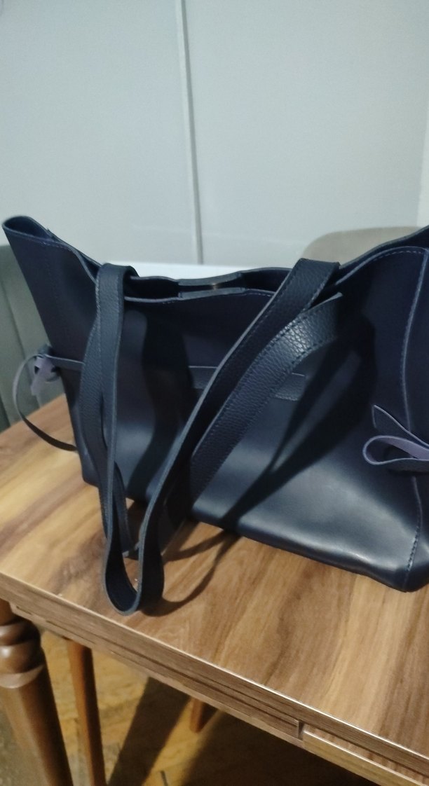 Siyah Deri Tokalı Kadın Çanta - Görsel 4