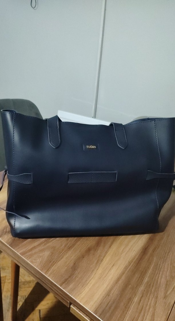 Siyah Deri Tokalı Kadın Çanta - Görsel 2