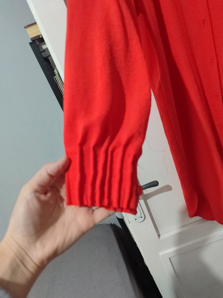 Uzun Kollu nar çiçeği Salaş Kadın Tunik - Görsel 3