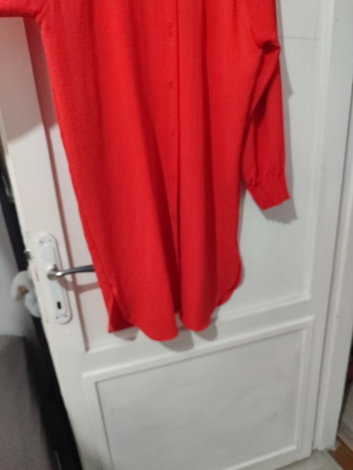 Uzun Kollu nar çiçeği Salaş Kadın Tunik - Görsel 4