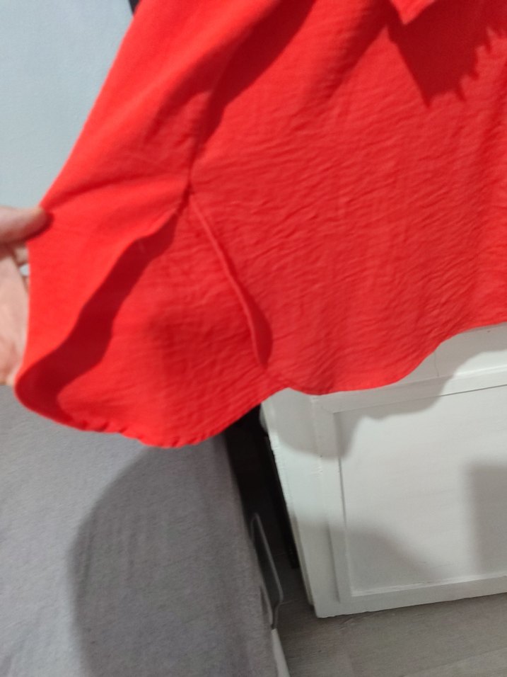 Uzun Kollu nar çiçeği Salaş Kadın Tunik - Görsel 5