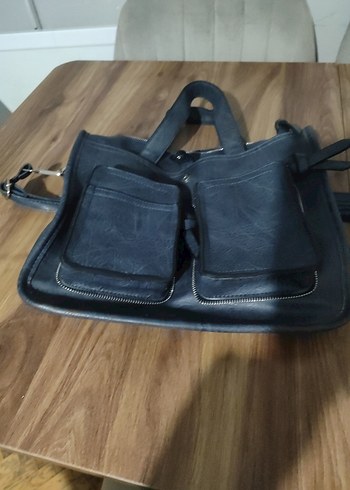 Siyah Deri Kadın Çanta - Görsel 8