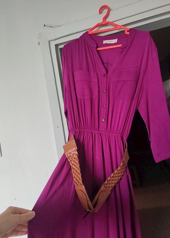 V Yaka Uzun Kollu Bohem Elbise - Görsel 6