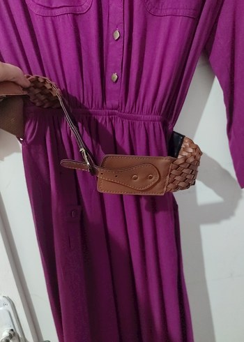 V Yaka Uzun Kollu Bohem Elbise - Görsel 4