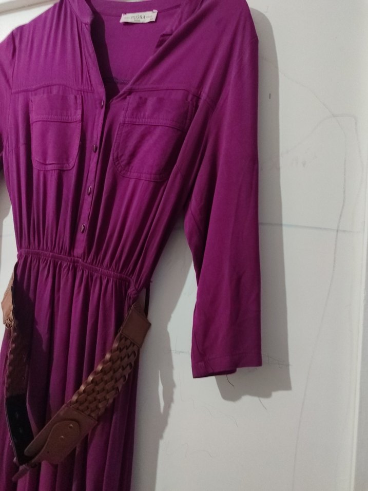 V Yaka Uzun Kollu Bohem Elbise - Görsel 3