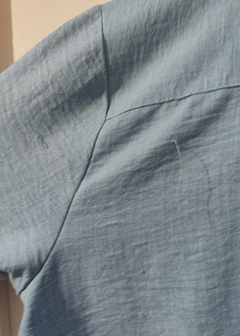 Düğmeli Mavi Gömlek - Görsel 4