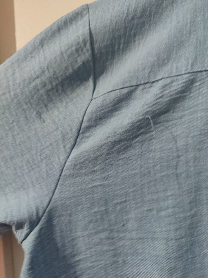 Düğmeli Mavi Gömlek - Görsel 4