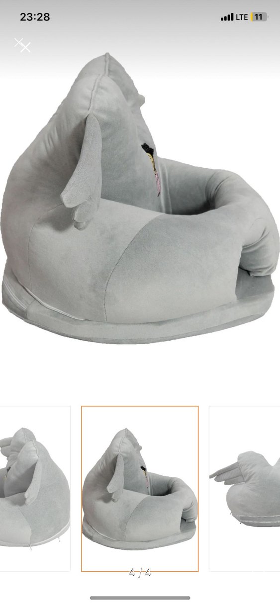 Kanatlı Desenli Gri Emzirme ve Hamile Yastığı - Görsel 3