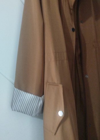 Düğmeli Kahverengi Uzun Kadın mevsimlik - Görsel 2