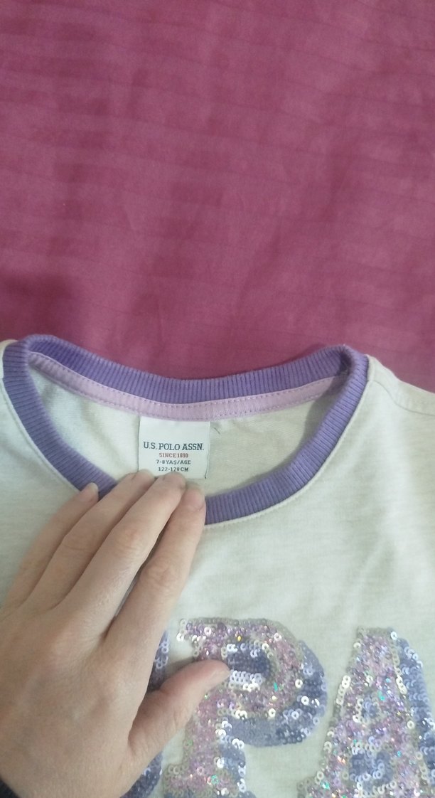 Mor Detaylı Kız Sweatshirt polo marka - Görsel 2