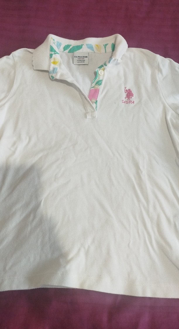 Beyaz Kız Çocuk Polo Tişörtü - Görsel 4