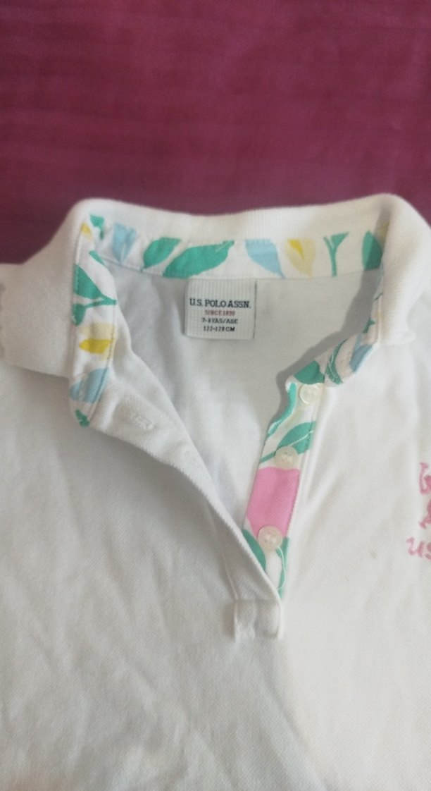 Beyaz Kız Çocuk Polo Tişörtü - Görsel 2