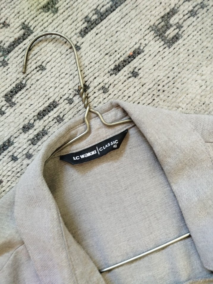 Nakışlı Gri Uzun Keten Gömlek LCW - Görsel 5