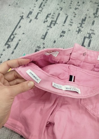 Nakışlı Pembe Mini Şort kız Çocuk - Görsel 6