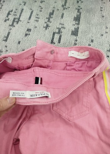 Nakışlı Pembe Mini Şort kız Çocuk - Görsel 7