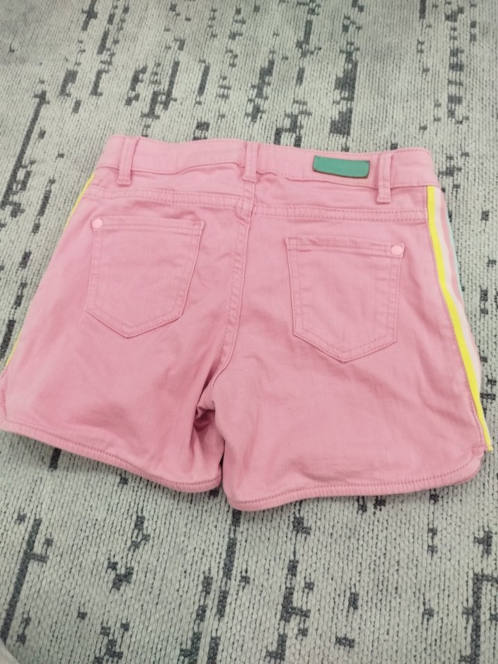 Nakışlı Pembe Mini Şort kız Çocuk - Görsel 4