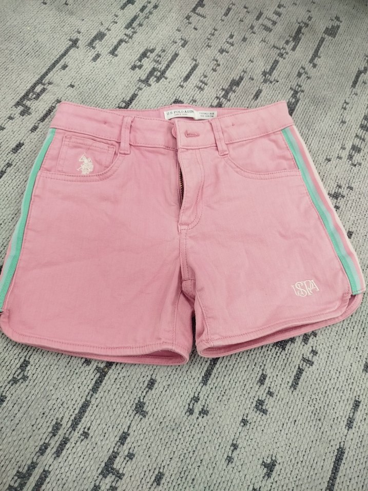 Nakışlı Pembe Mini Şort kız Çocuk - Görsel 2