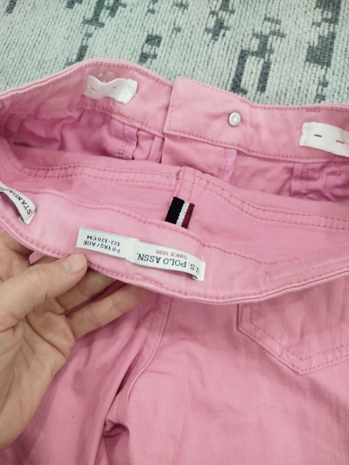 Nakışlı Pembe Mini Şort kız Çocuk - Görsel 5